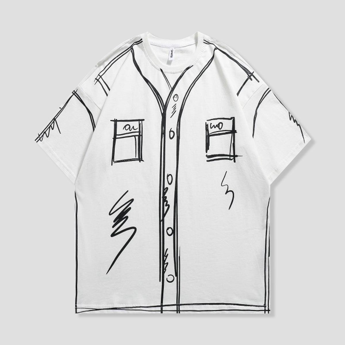 塗り絵みたいなスケッチTシャツ