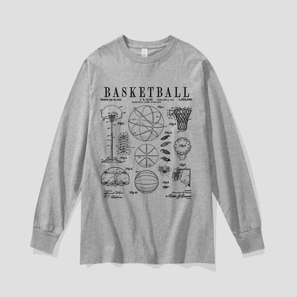 バスケットボール アート ロングスリーブTシャツ