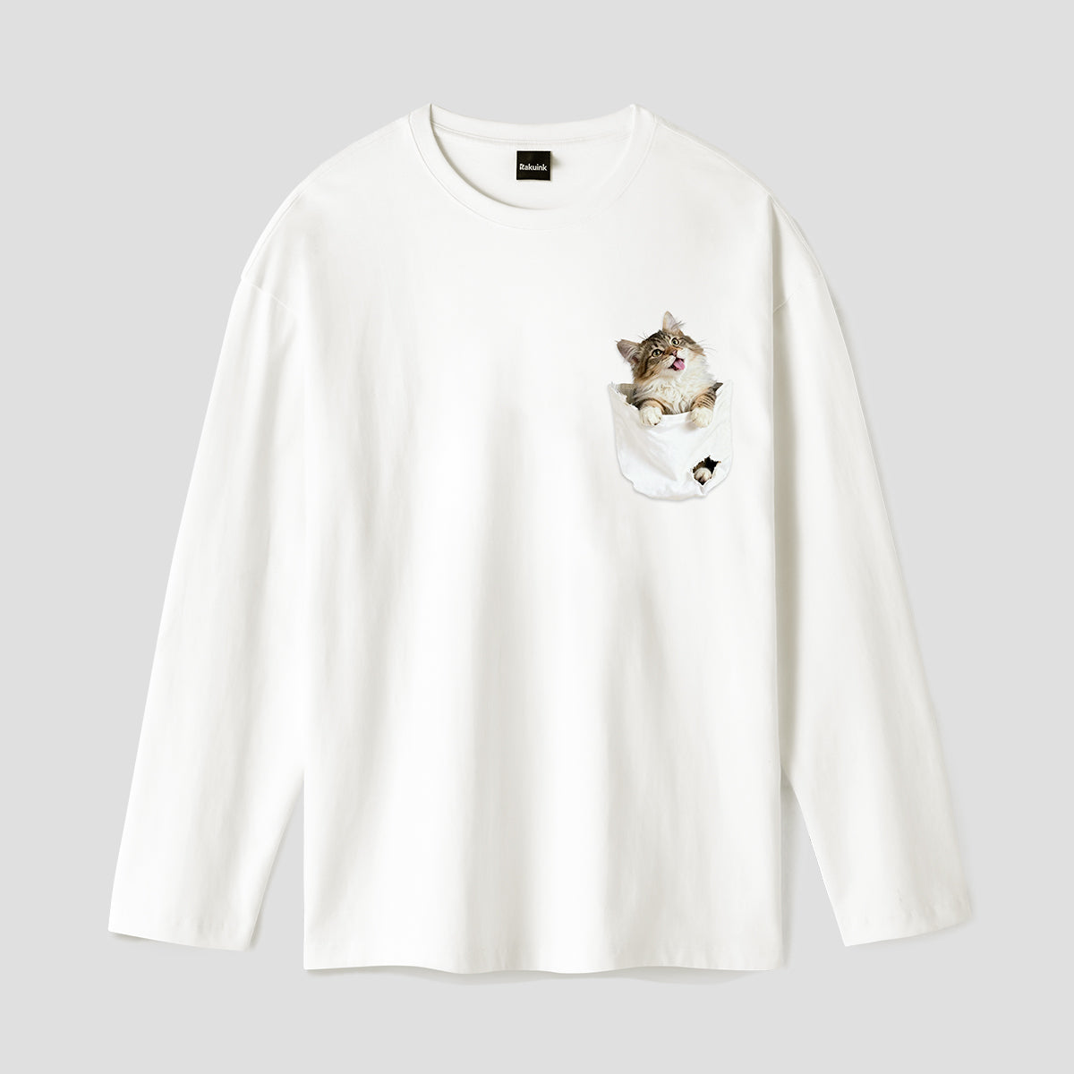 【予約】ひょっこりキャットポケット ロングスリーブTシャツ