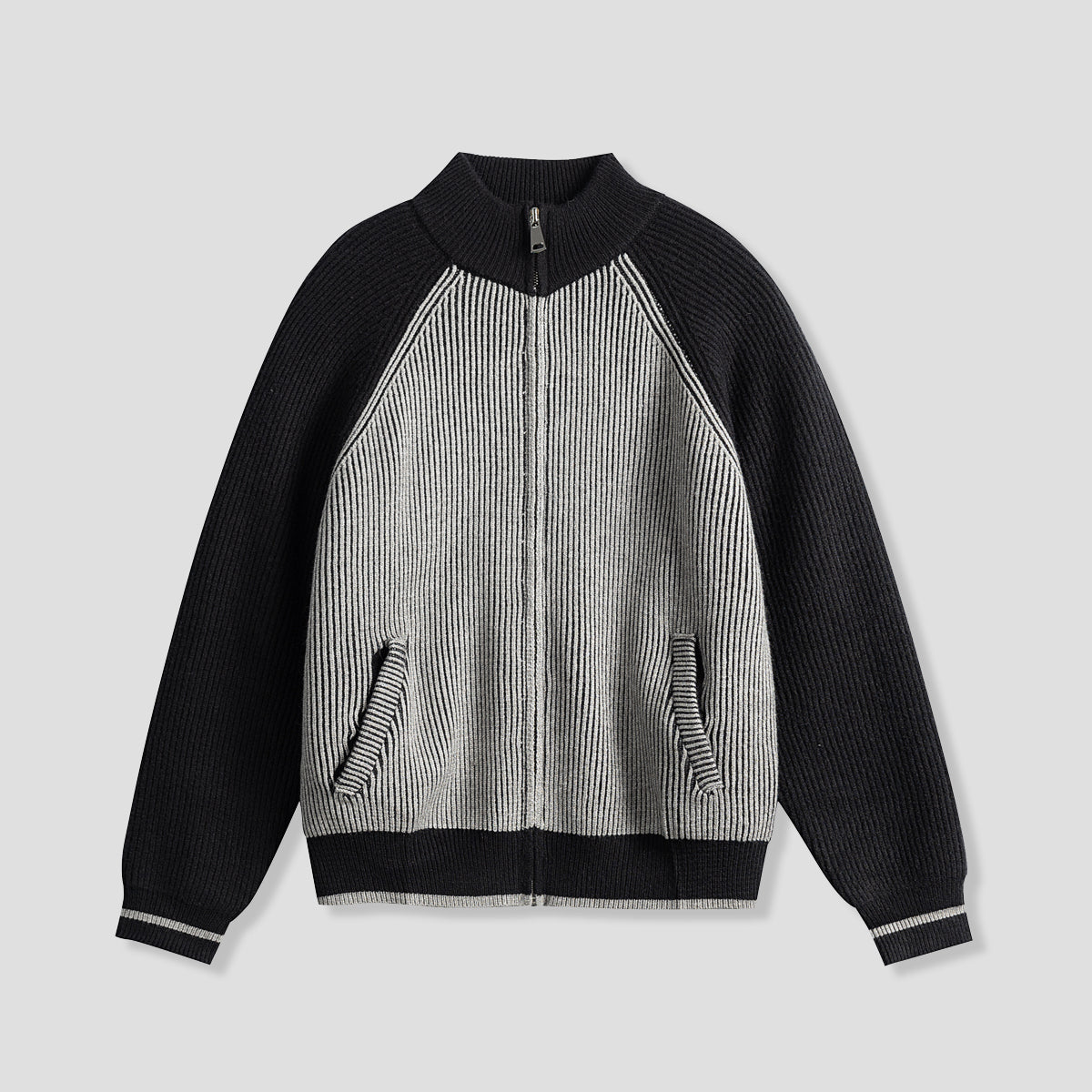 バイカラーニット カーディガン