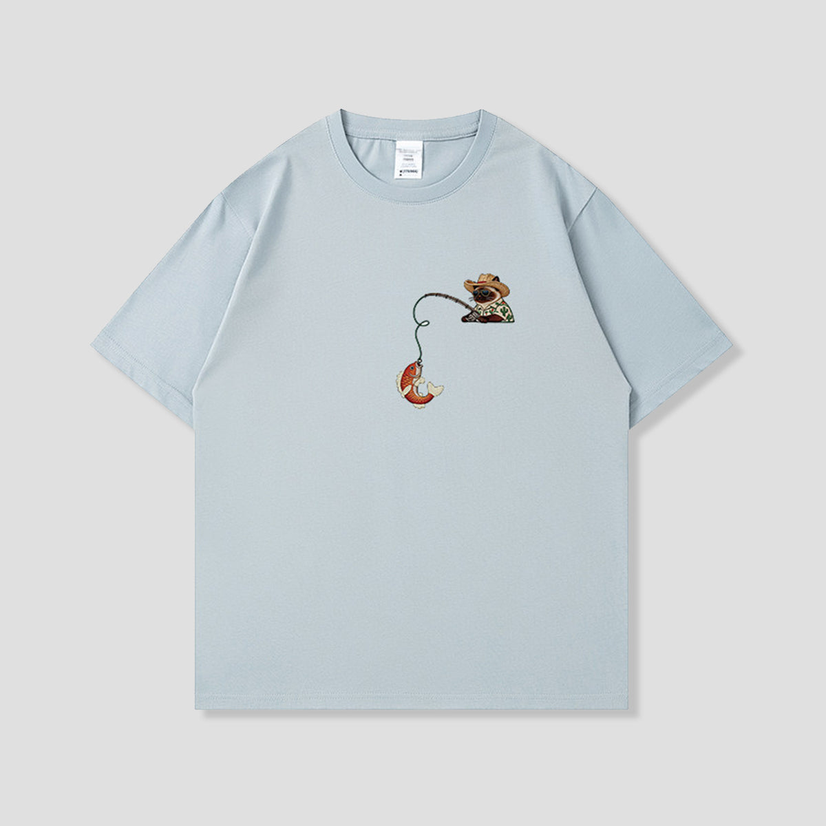 サンタンフィッシングキャット グラフィックTシャツ