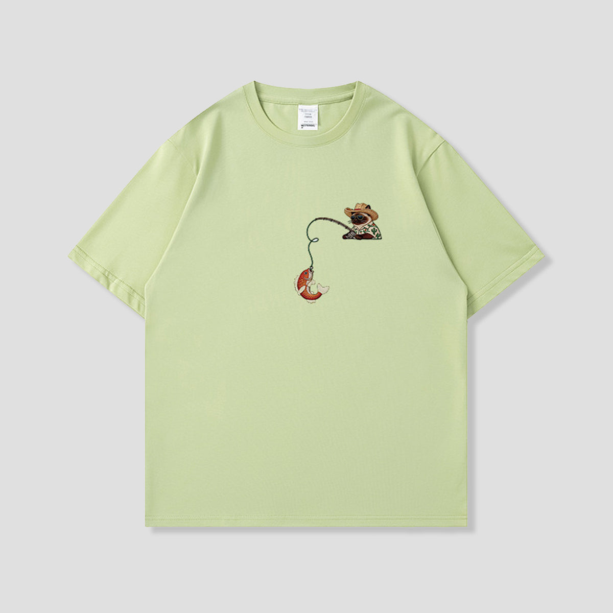 サンタンフィッシングキャット グラフィックTシャツ