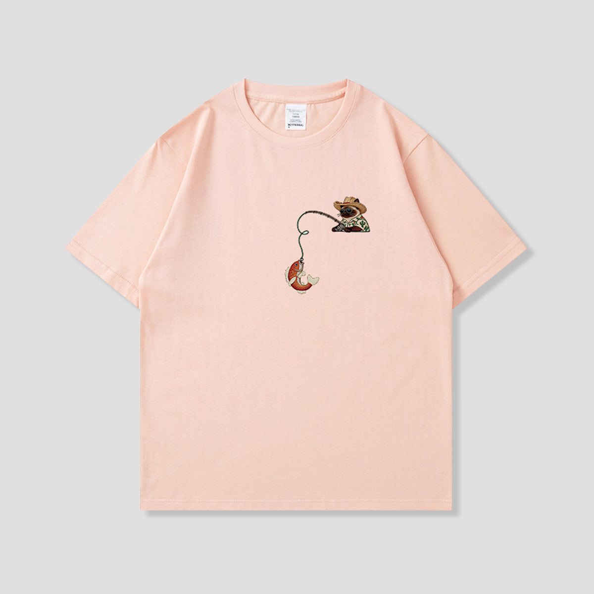 サンタンフィッシングキャット グラフィックTシャツ