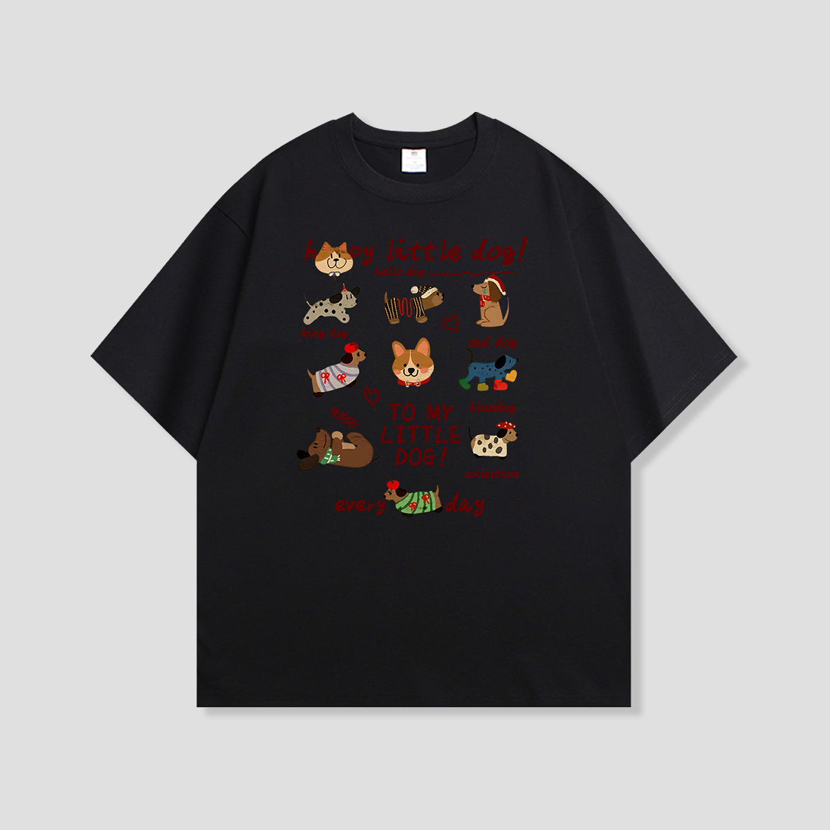 リトルドッグコラージュ グラフィックTシャツ