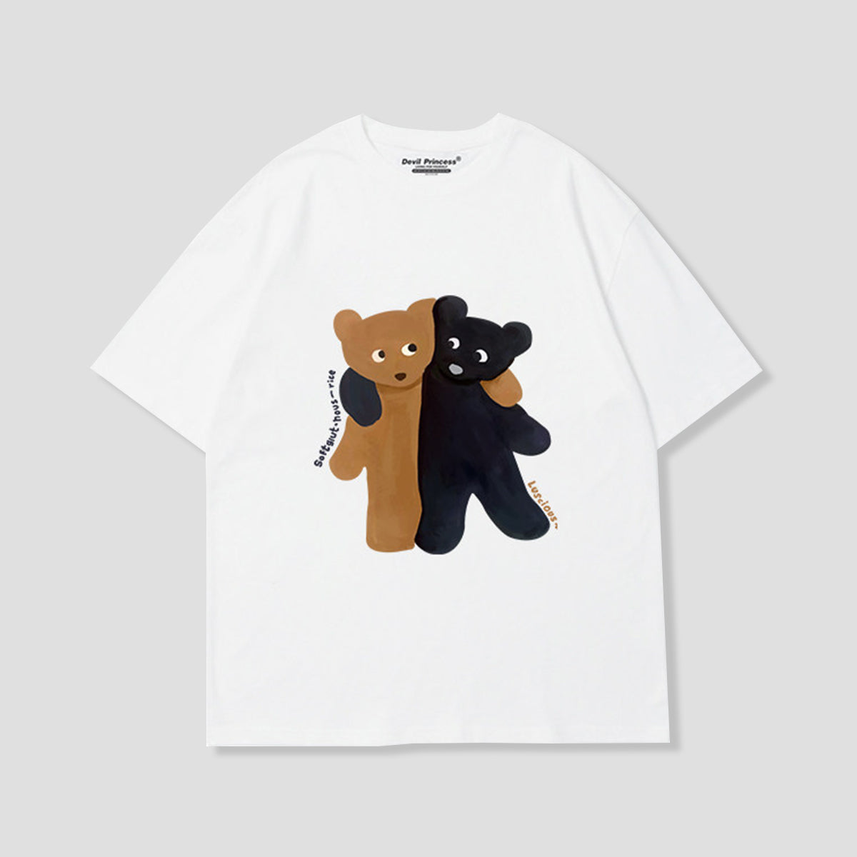 ハーフ&ハーフベア グラフィックTシャツ