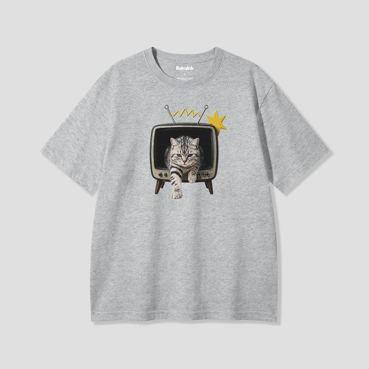 【予約】テレビから出てくるねこ Tシャツ
