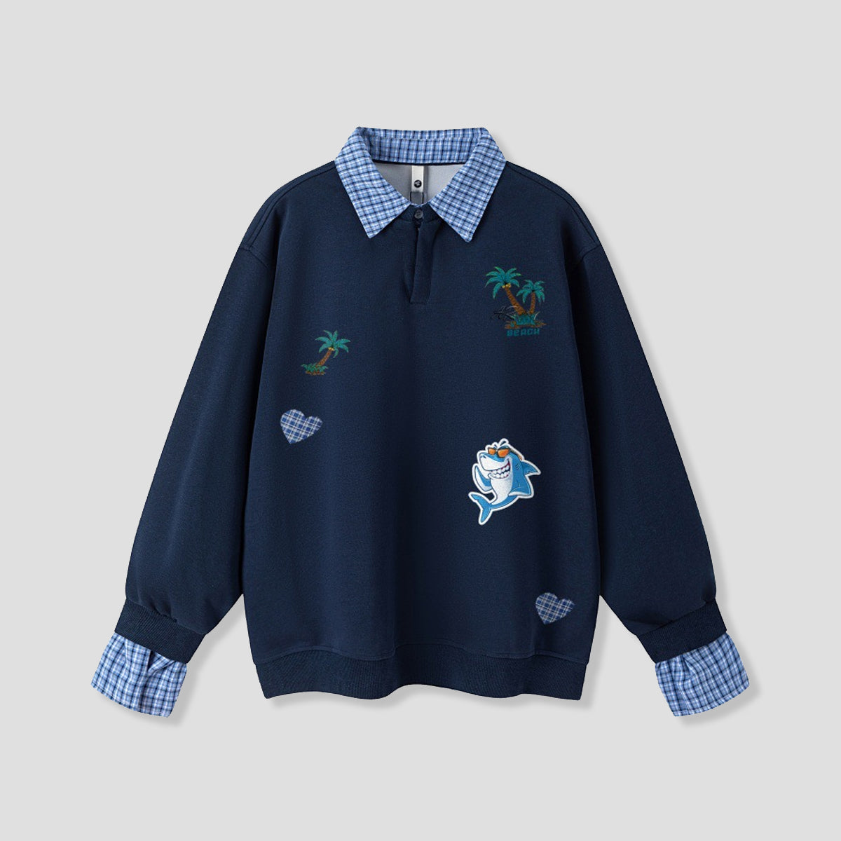 ビーチミックス シャーク ポロスウェット