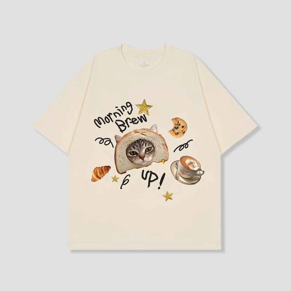 モーニングブレッドキャット グラフィックTシャツ