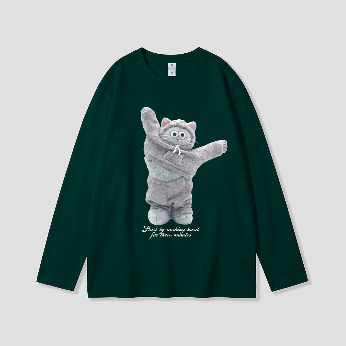 【予約】のびポーズ着替えねこ ロングスリーブ