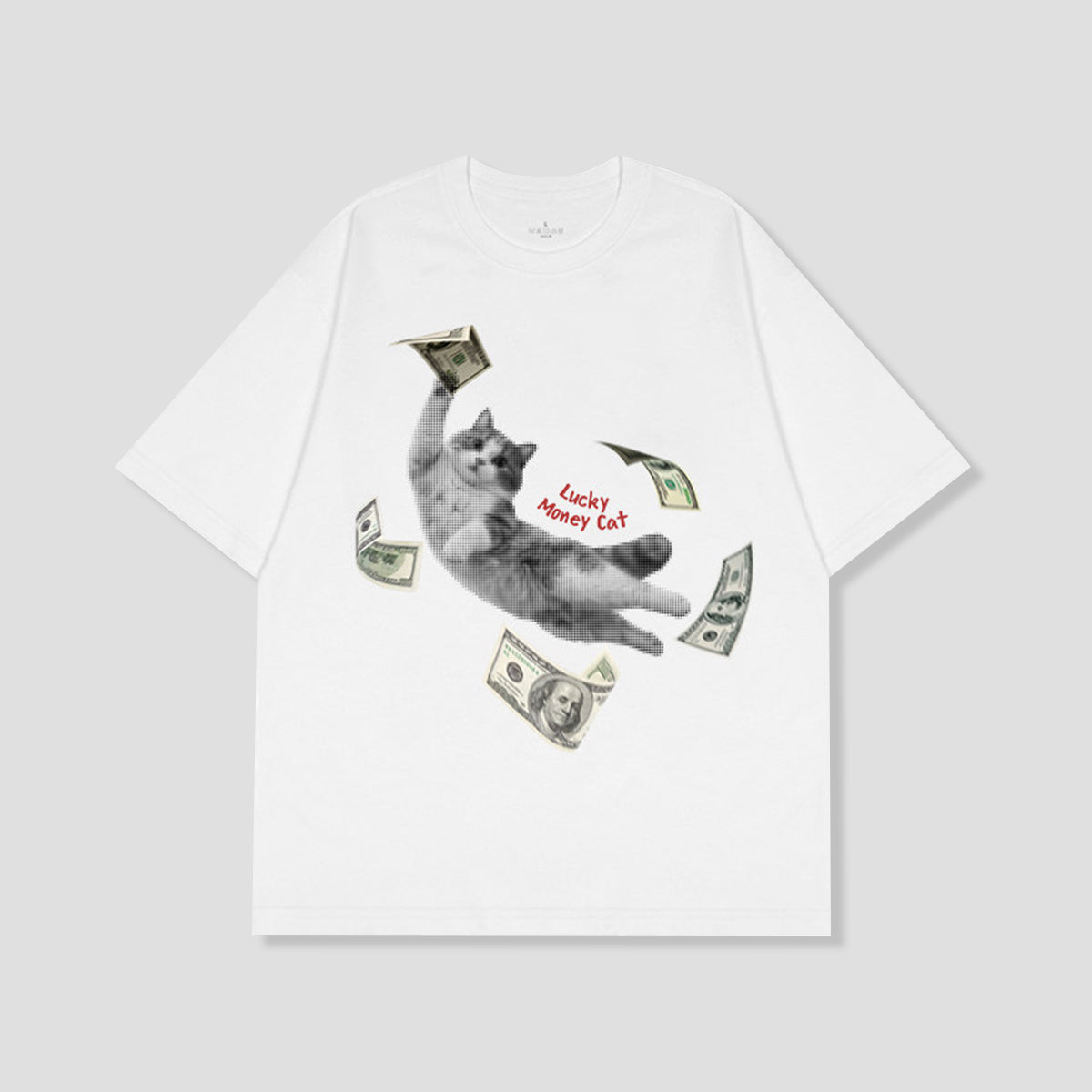 ラッキーマネーキャット グラフィックTシャツ