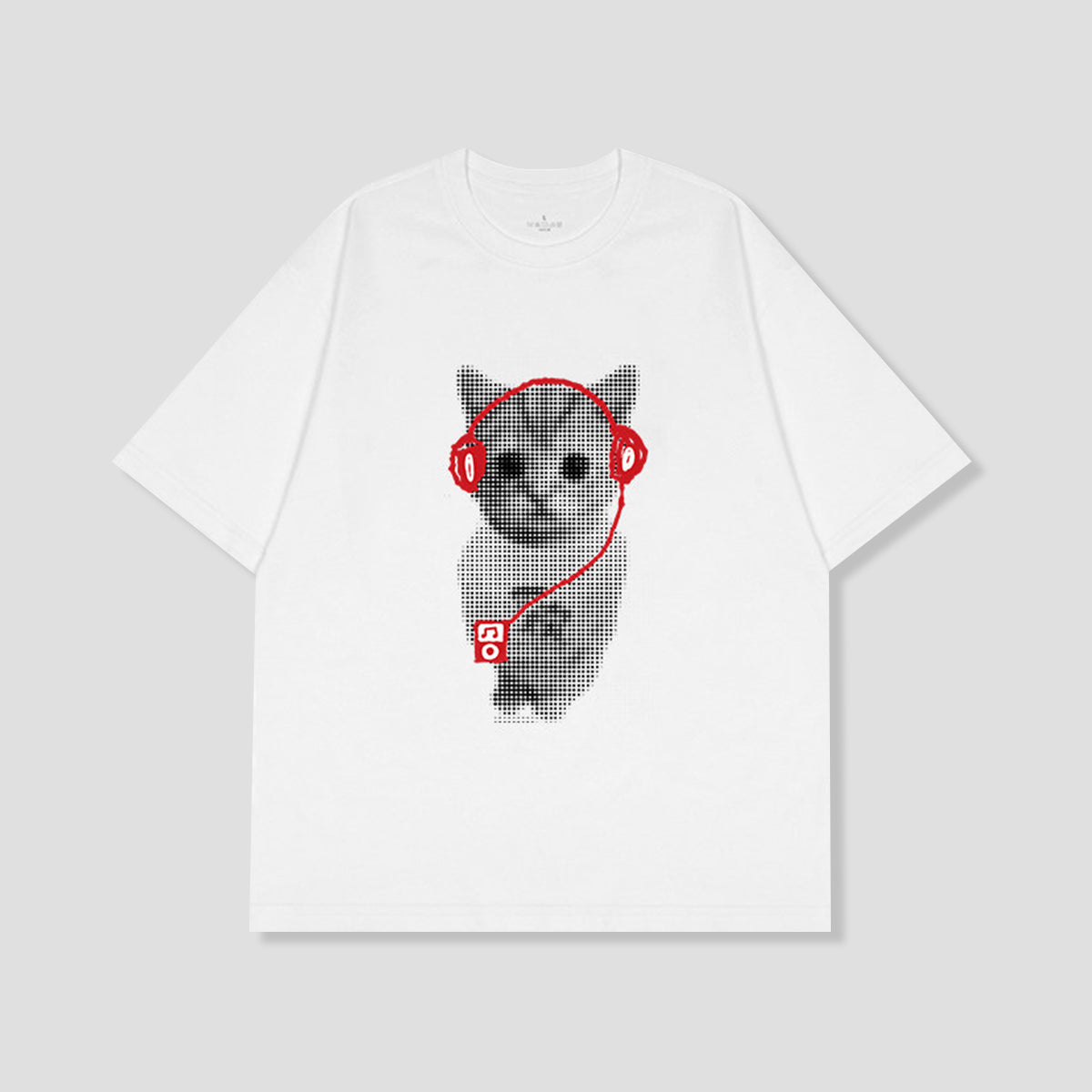 ドットミュージックキャット グラフィックTシャツ