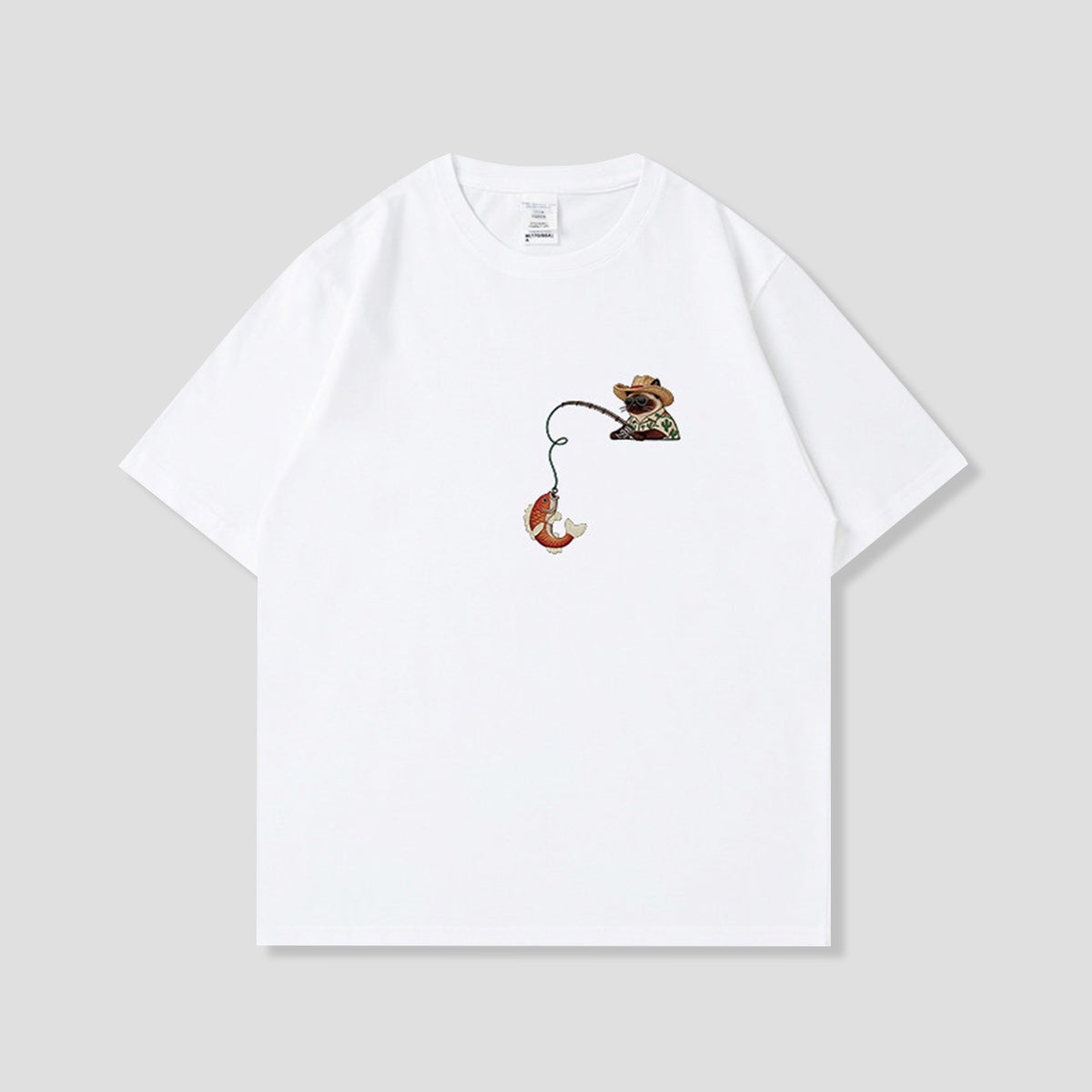 サンタンフィッシングキャット グラフィックTシャツ