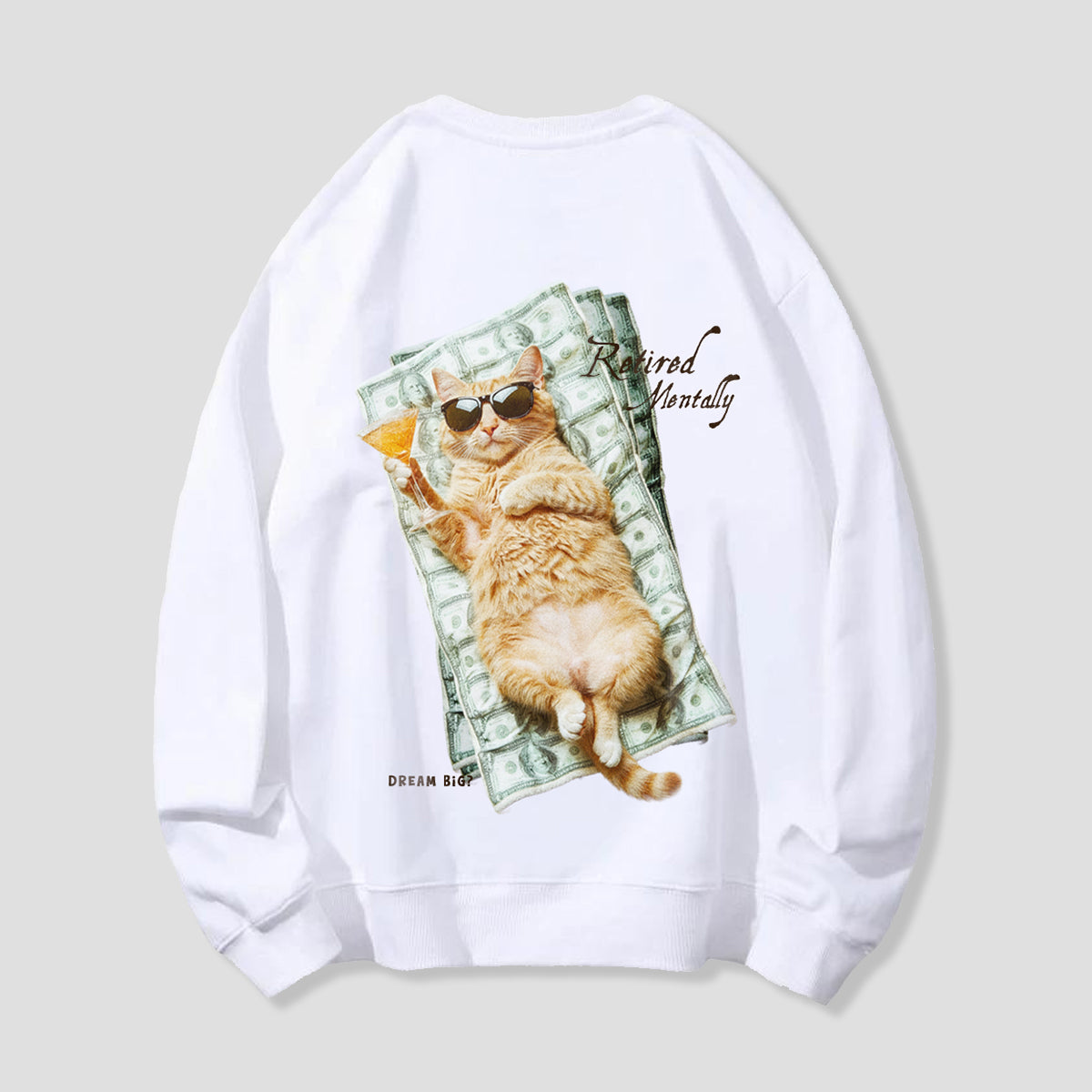 【予約】Retired Mentally キャット バックプリントスウェット