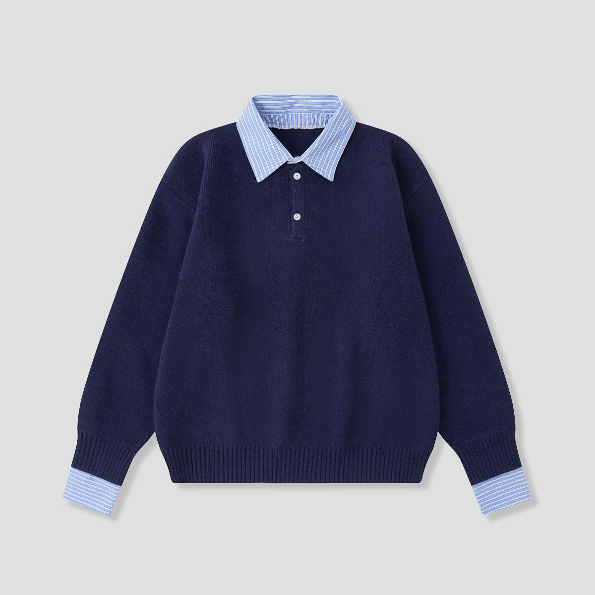 レイヤードカラーポロ ニット