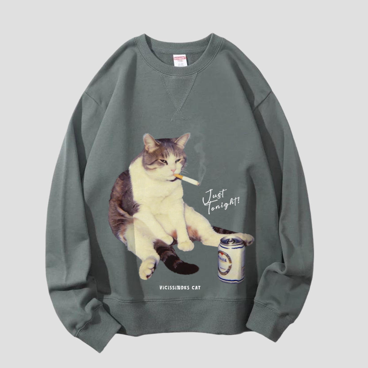 【予約】夜更かし猫 グラフィックスウェット