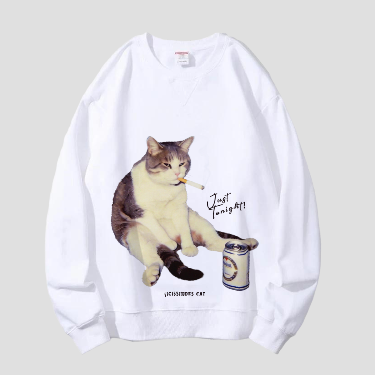 夜更かし猫 グラフィックスウェット
