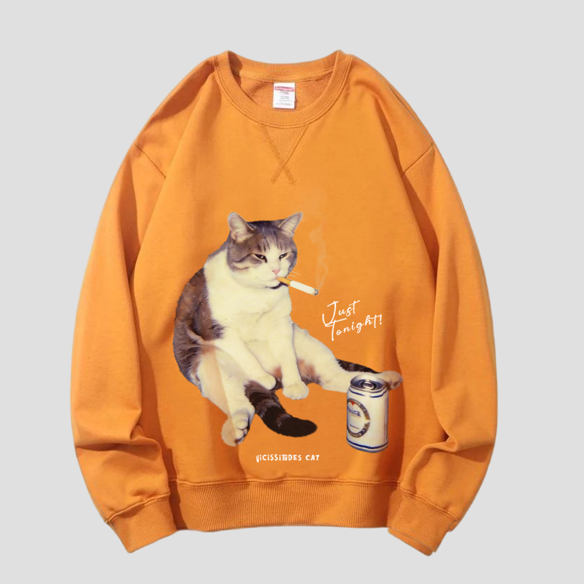 夜更かし猫 グラフィックスウェット