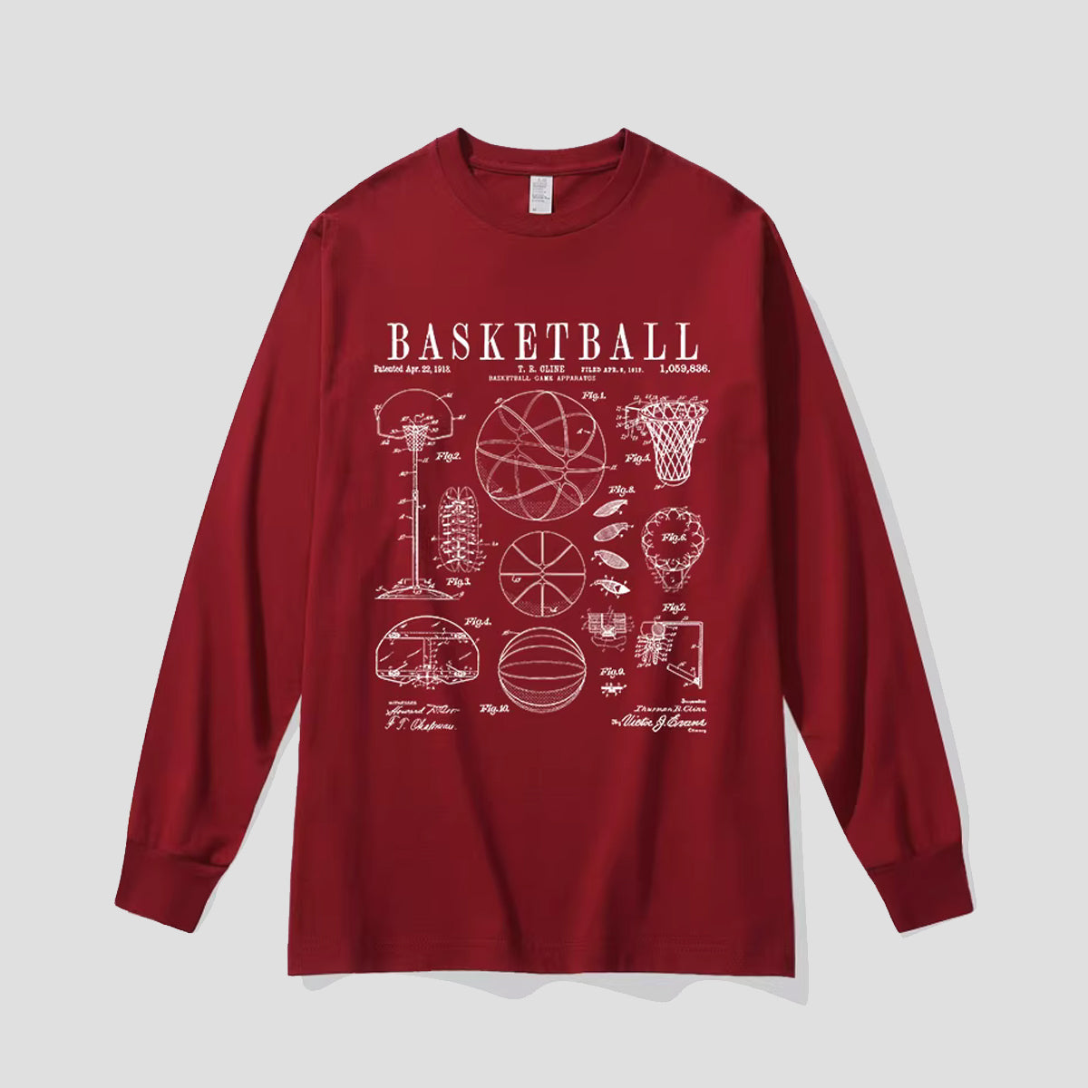 バスケットボール アート ロングスリーブTシャツ