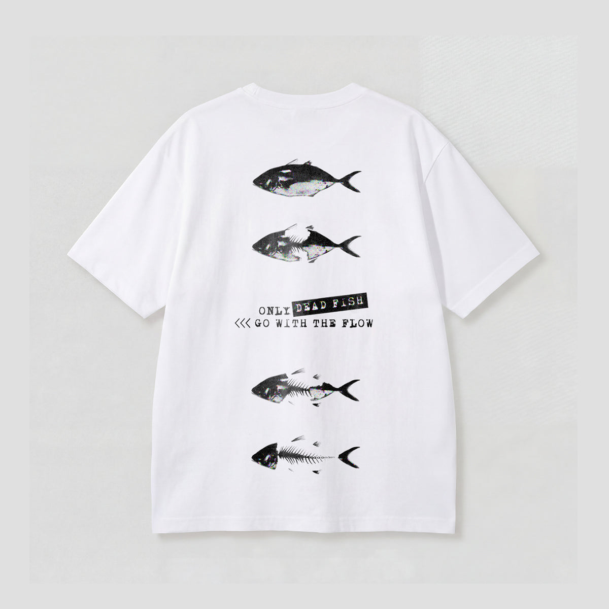 ライフサイクル フィッシュ バックプリントTシャツ