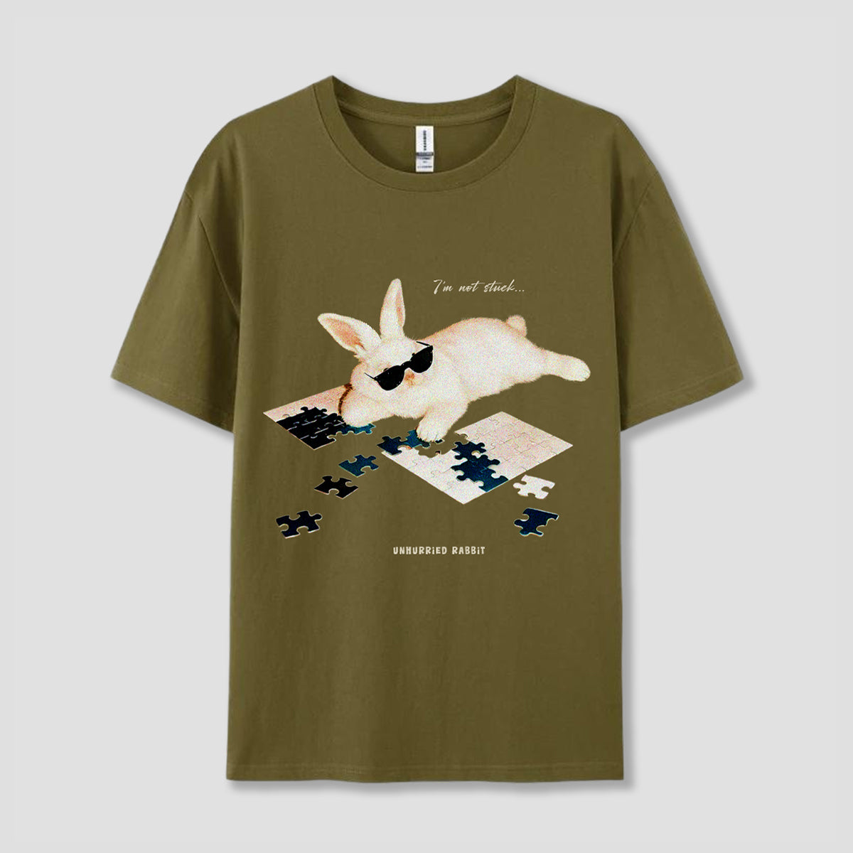 【予約】UNHURRIED RABBIT パズルグラフィック Tシャツ