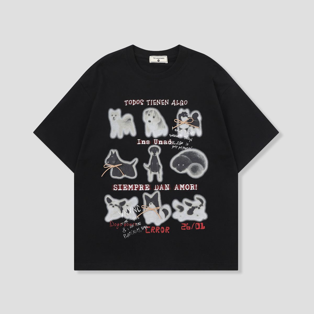 グラフィティドッグコラージュ グラフィックTシャツ