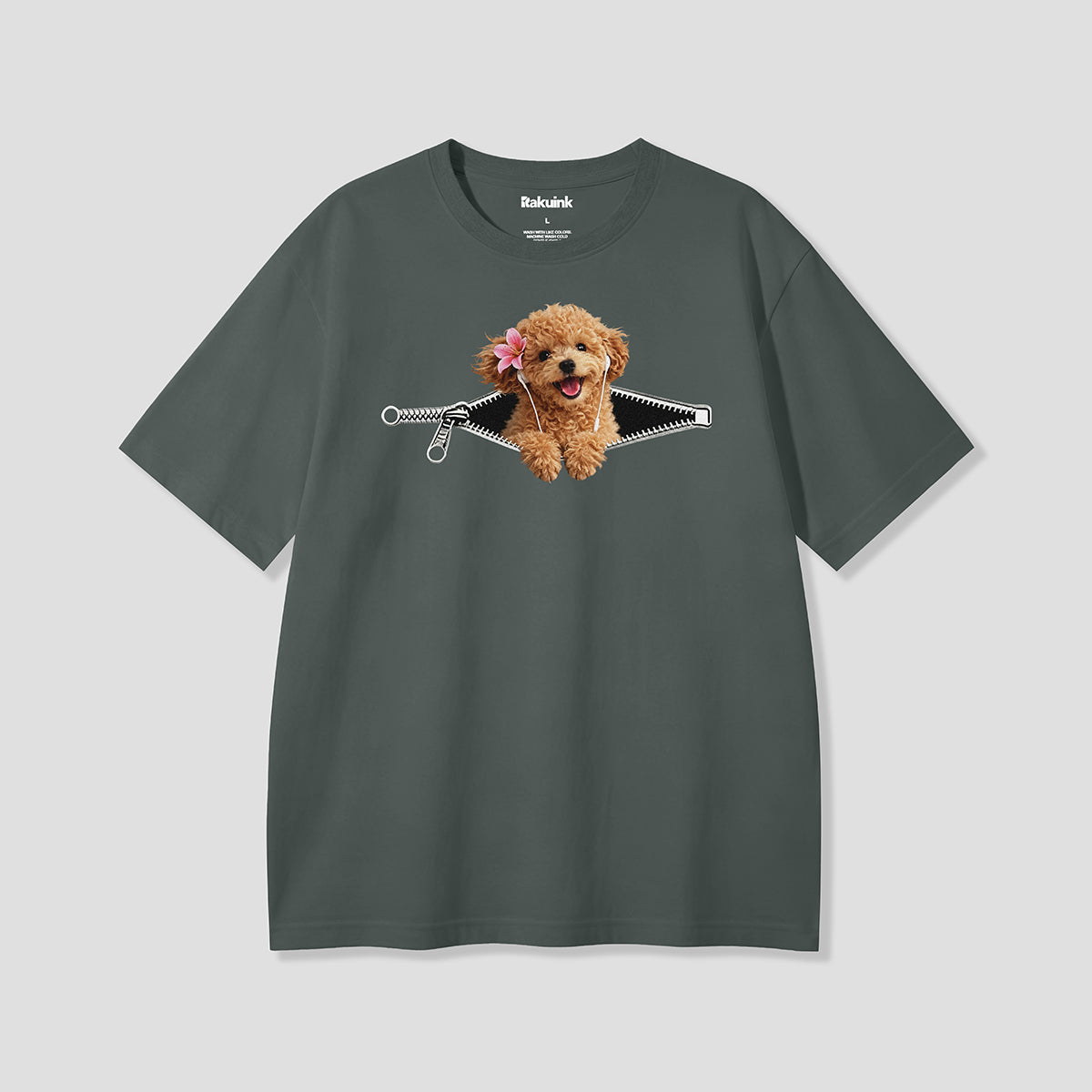 【予約】ジップフラワードッグ グラフィックTシャツ