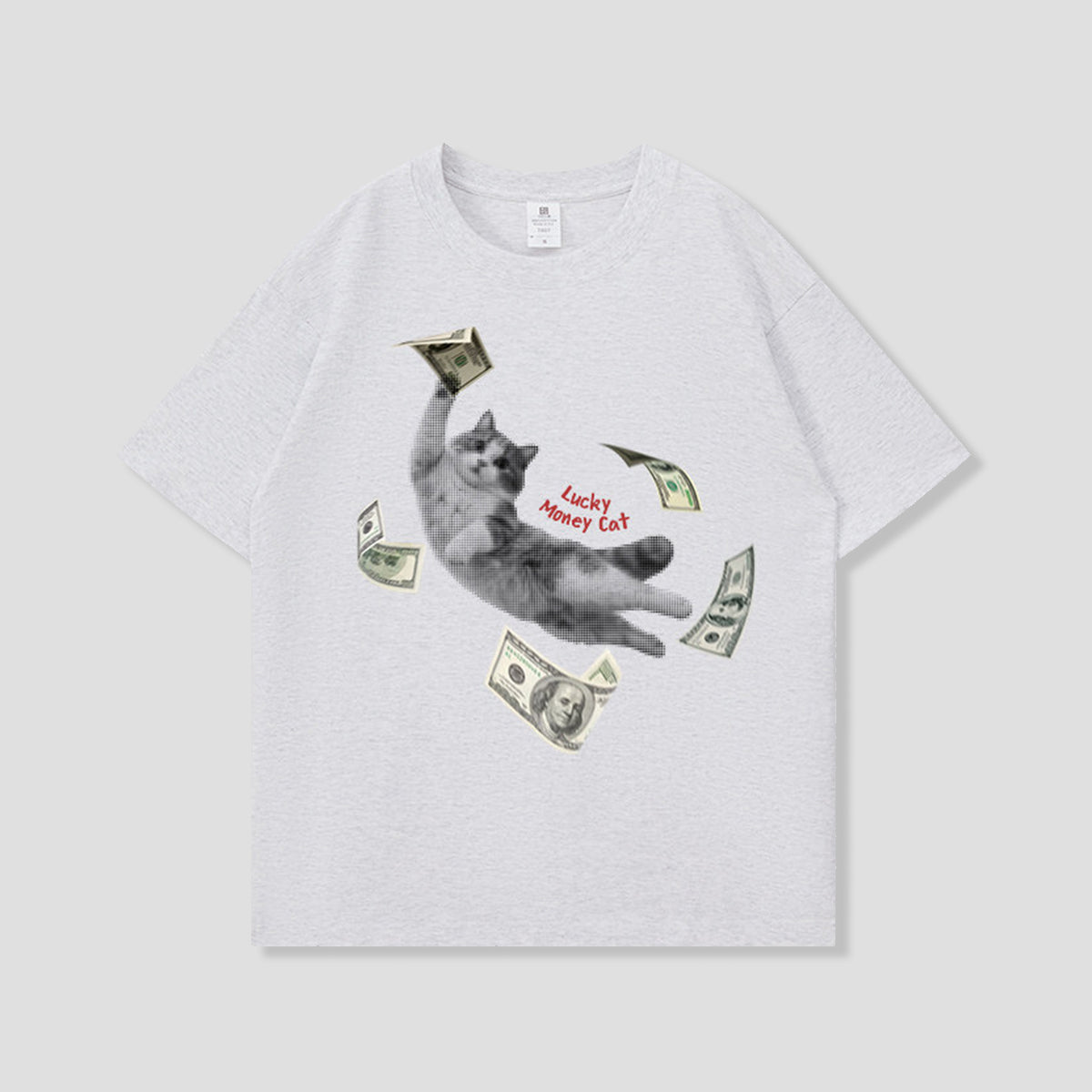 ラッキーマネーキャット グラフィックTシャツ