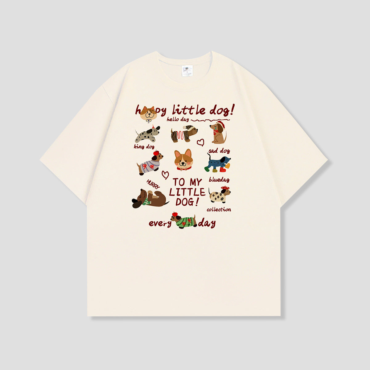 リトルドッグコラージュ グラフィックTシャツ