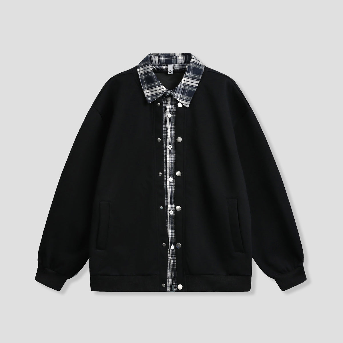 チェックレイヤード デザイン スウェット