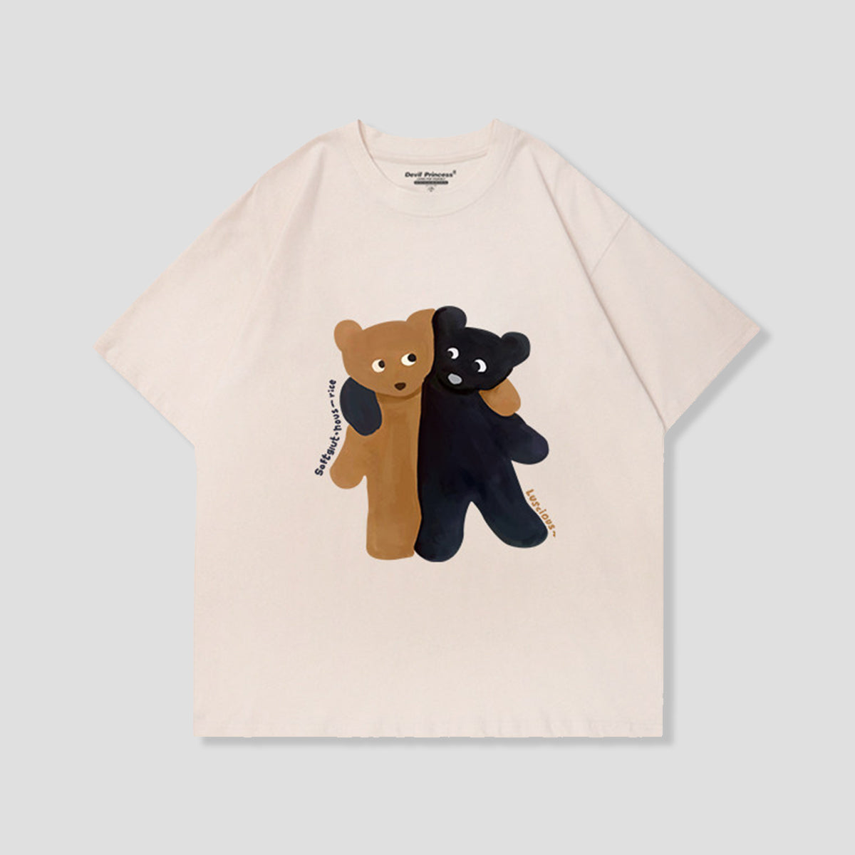 ハーフ&ハーフベア グラフィックTシャツ