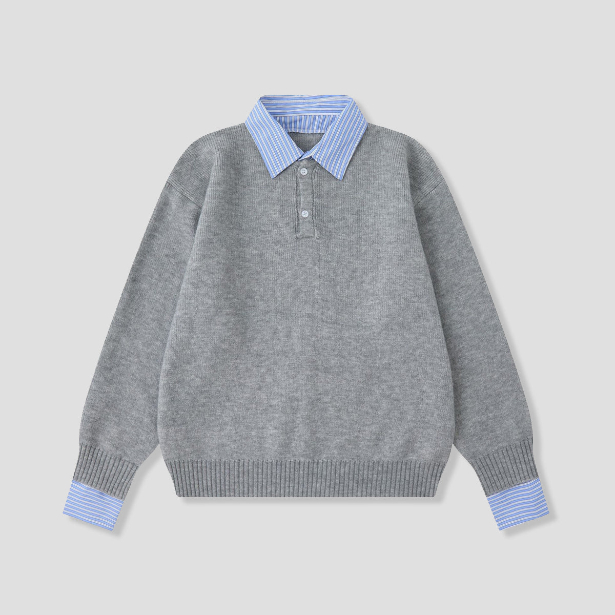 レイヤードカラーポロ ニット