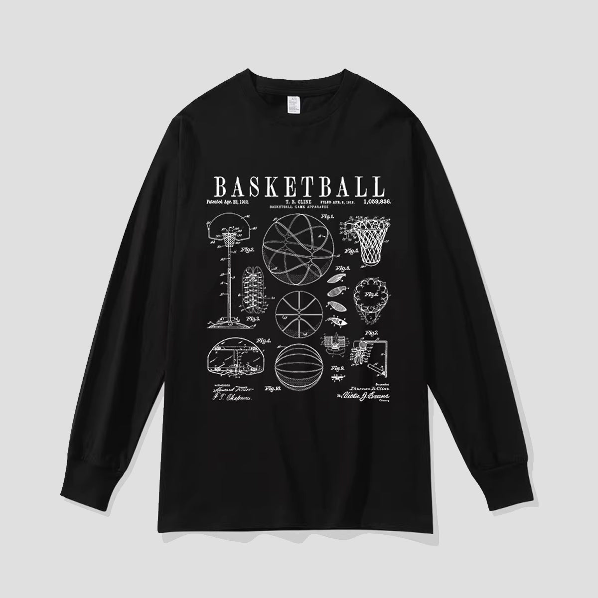 バスケットボール アート ロングスリーブTシャツ