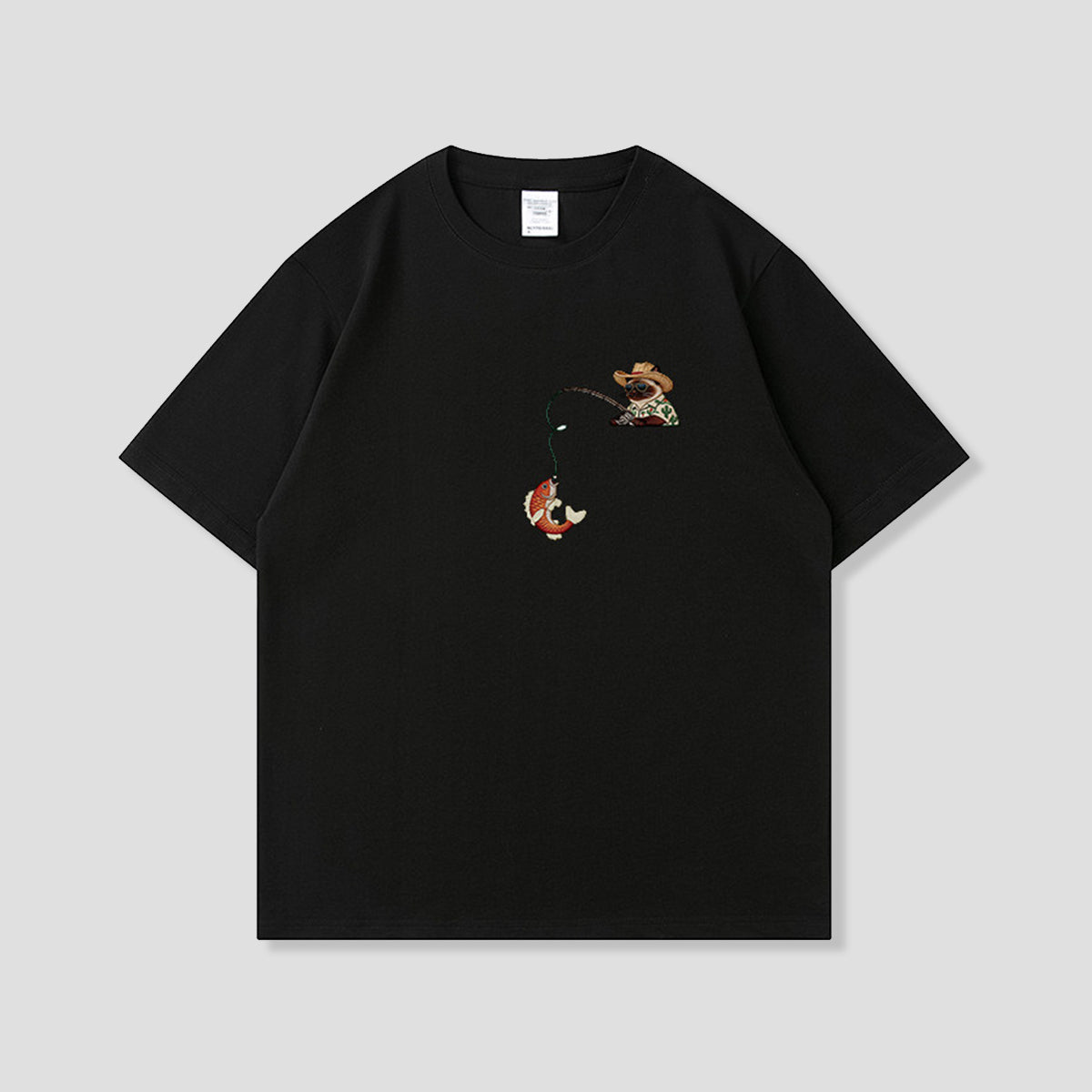 サンタンフィッシングキャット グラフィックTシャツ
