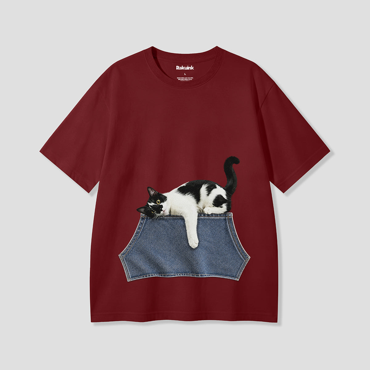【予約】デニムポケットキャット グラフィックTシャツ