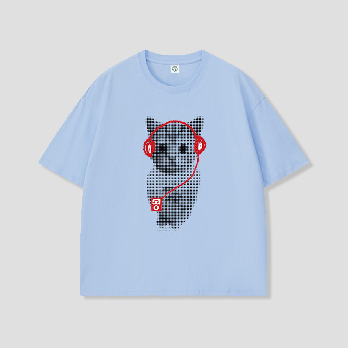 ドットミュージックキャット グラフィックTシャツ