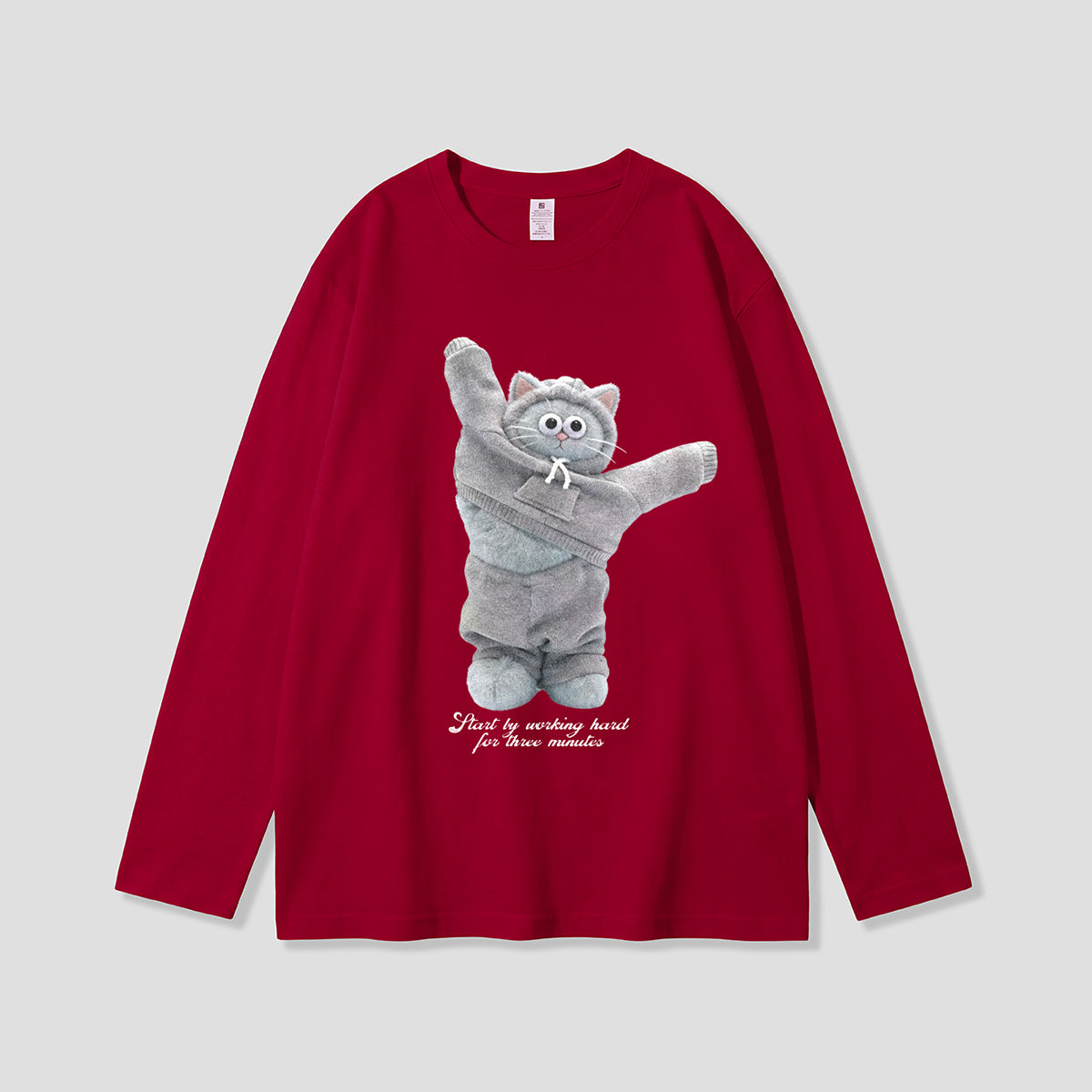 【予約】のびポーズ着替えねこ ロングスリーブ