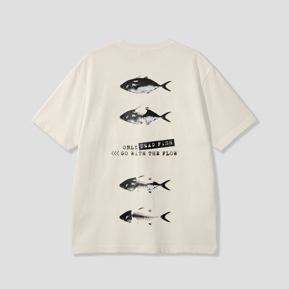 ライフサイクル フィッシュ バックプリントTシャツ