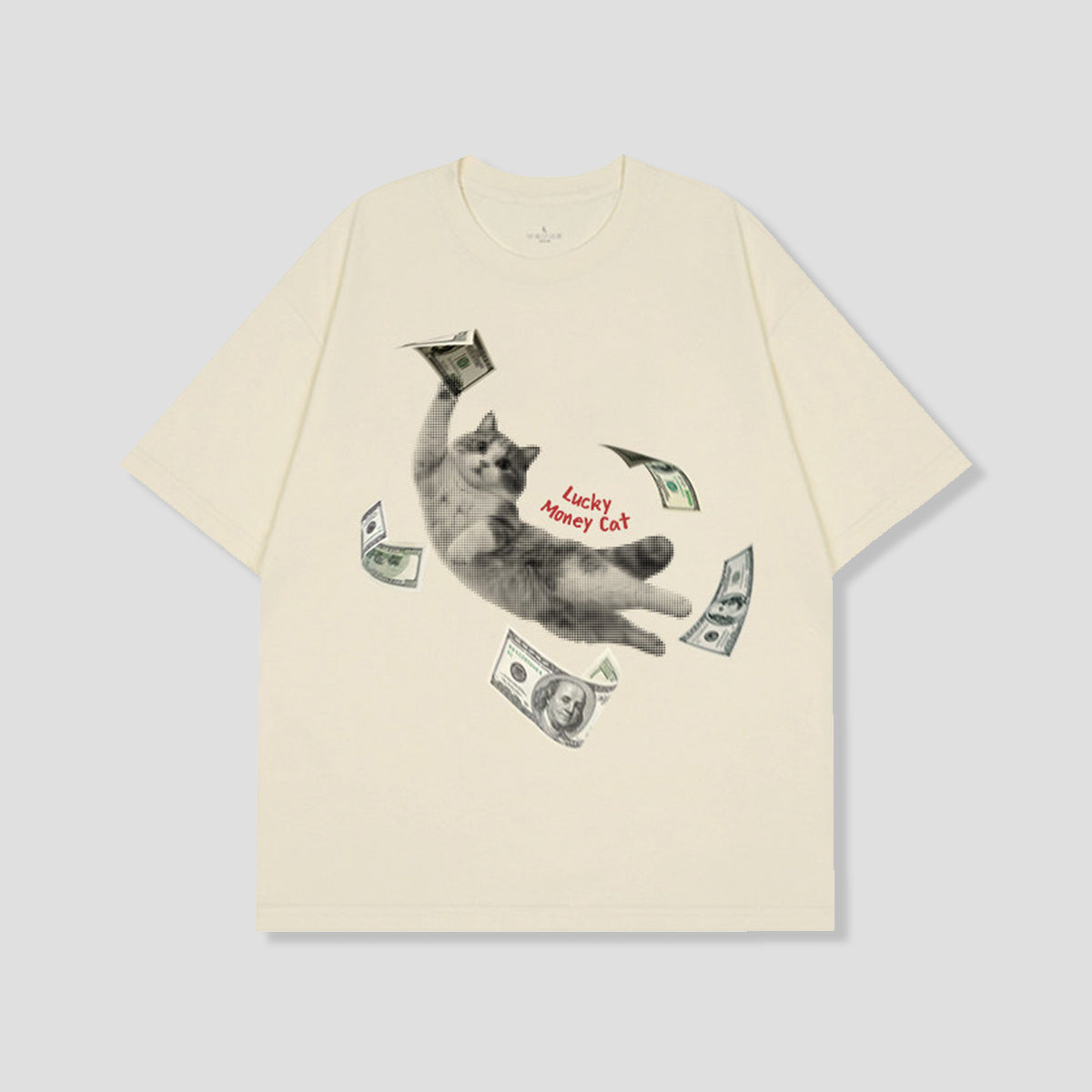ラッキーマネーキャット グラフィックTシャツ