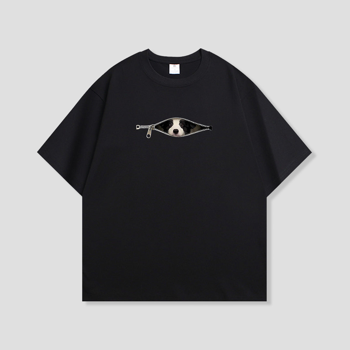 ジップボーダーコリー グラフィックTシャツ