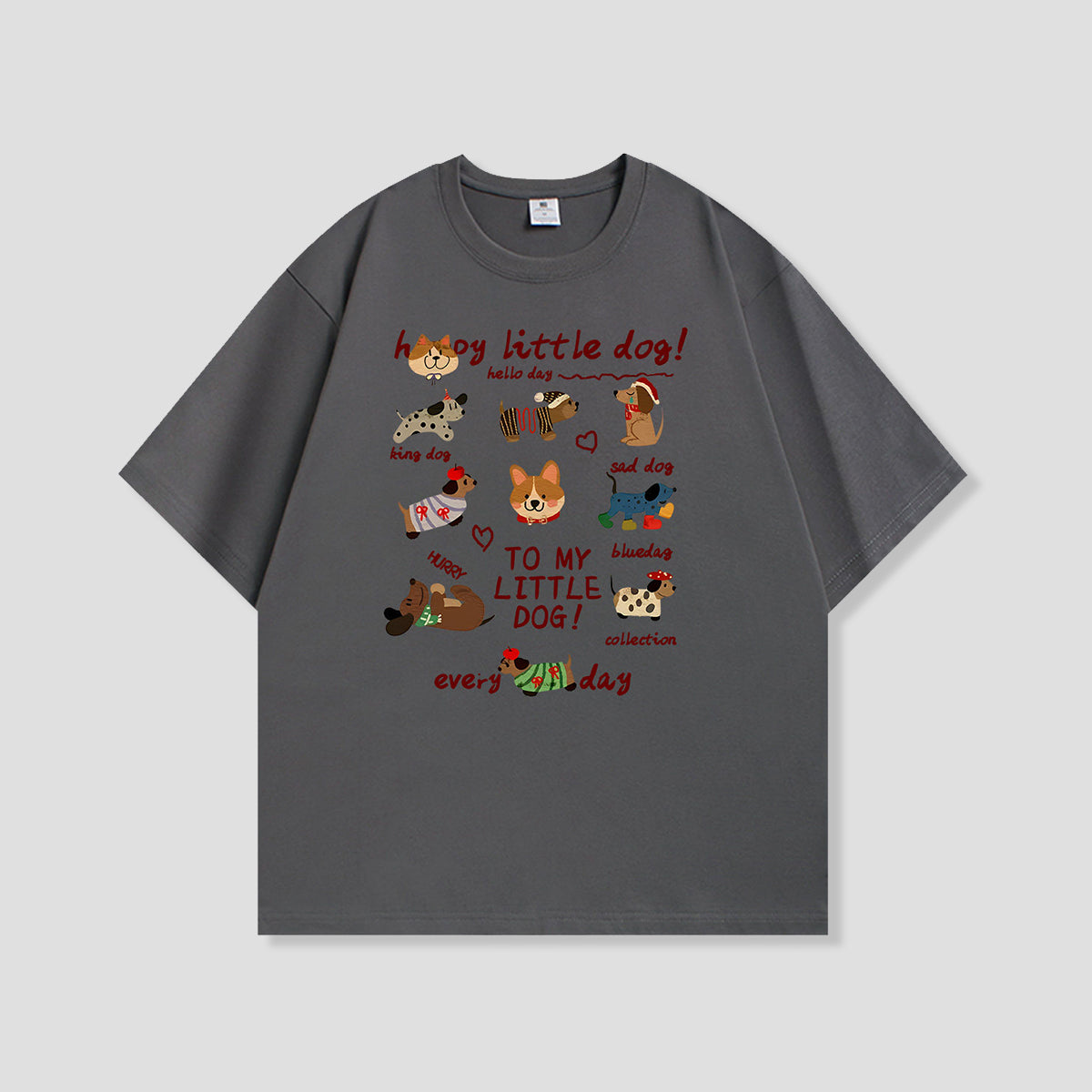 リトルドッグコラージュ グラフィックTシャツ