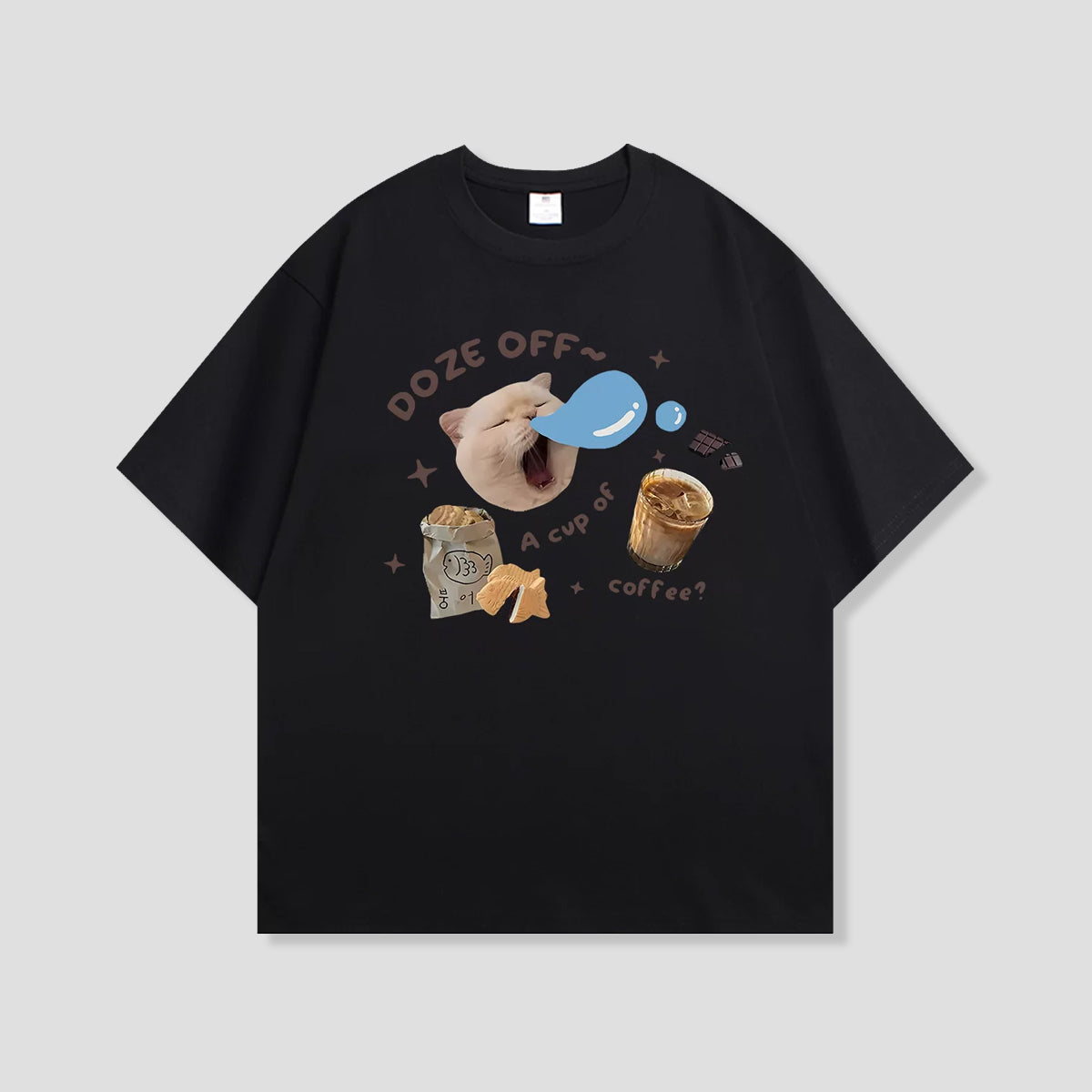 ドーズオフキャット グラフィックTシャツ