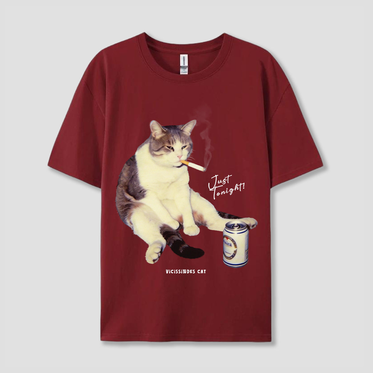 【予約】JUST TONIGHT CAT グラフィックTシャツ
