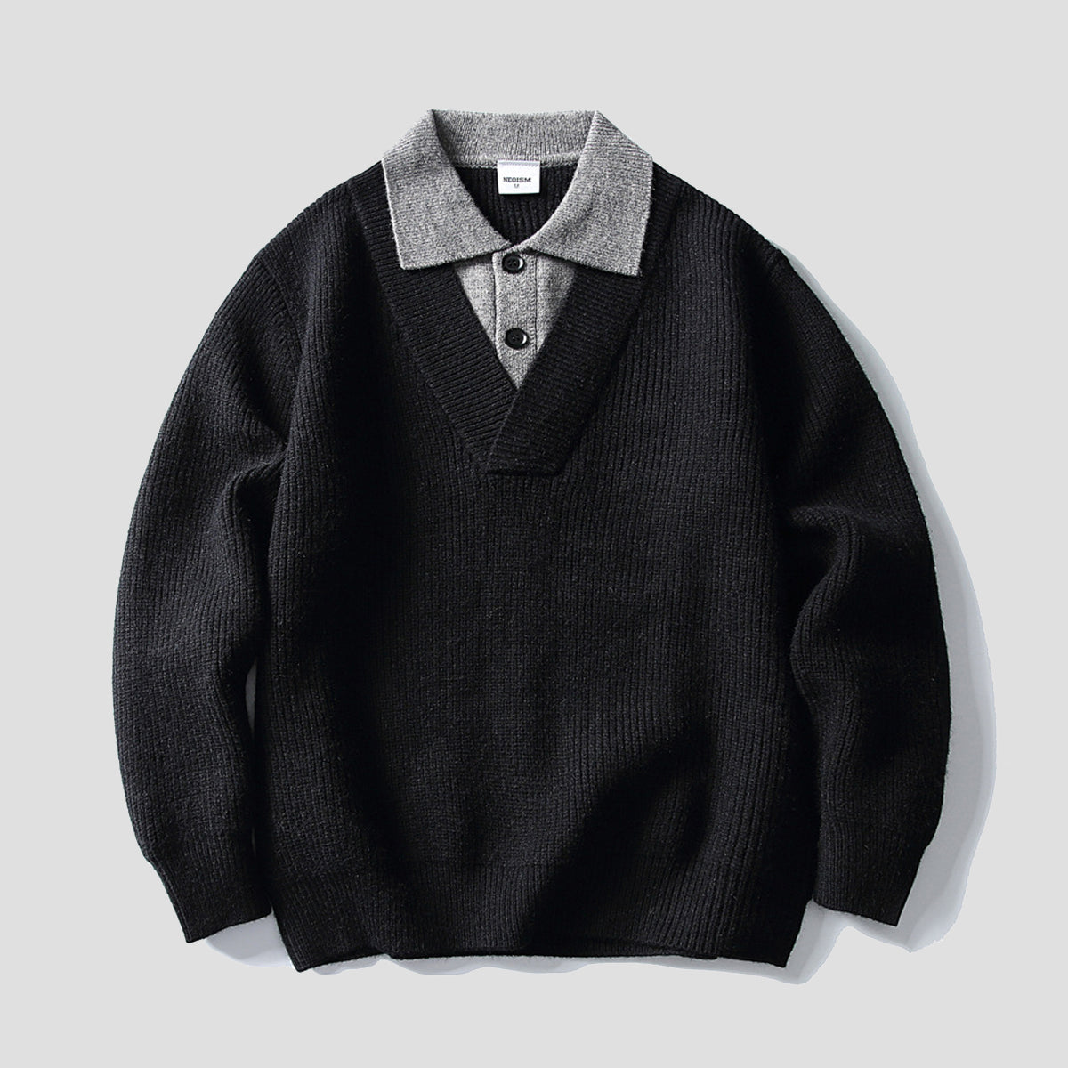 カラーレイヤード ニットポロTシャツ