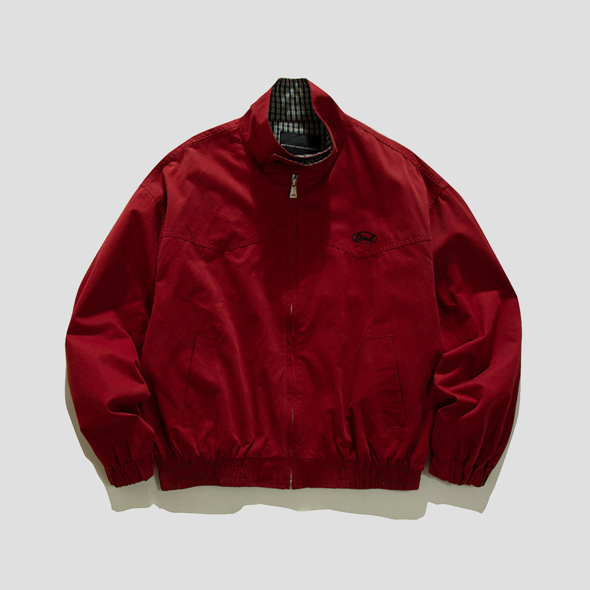 チェックライニング スタンドブルゾン