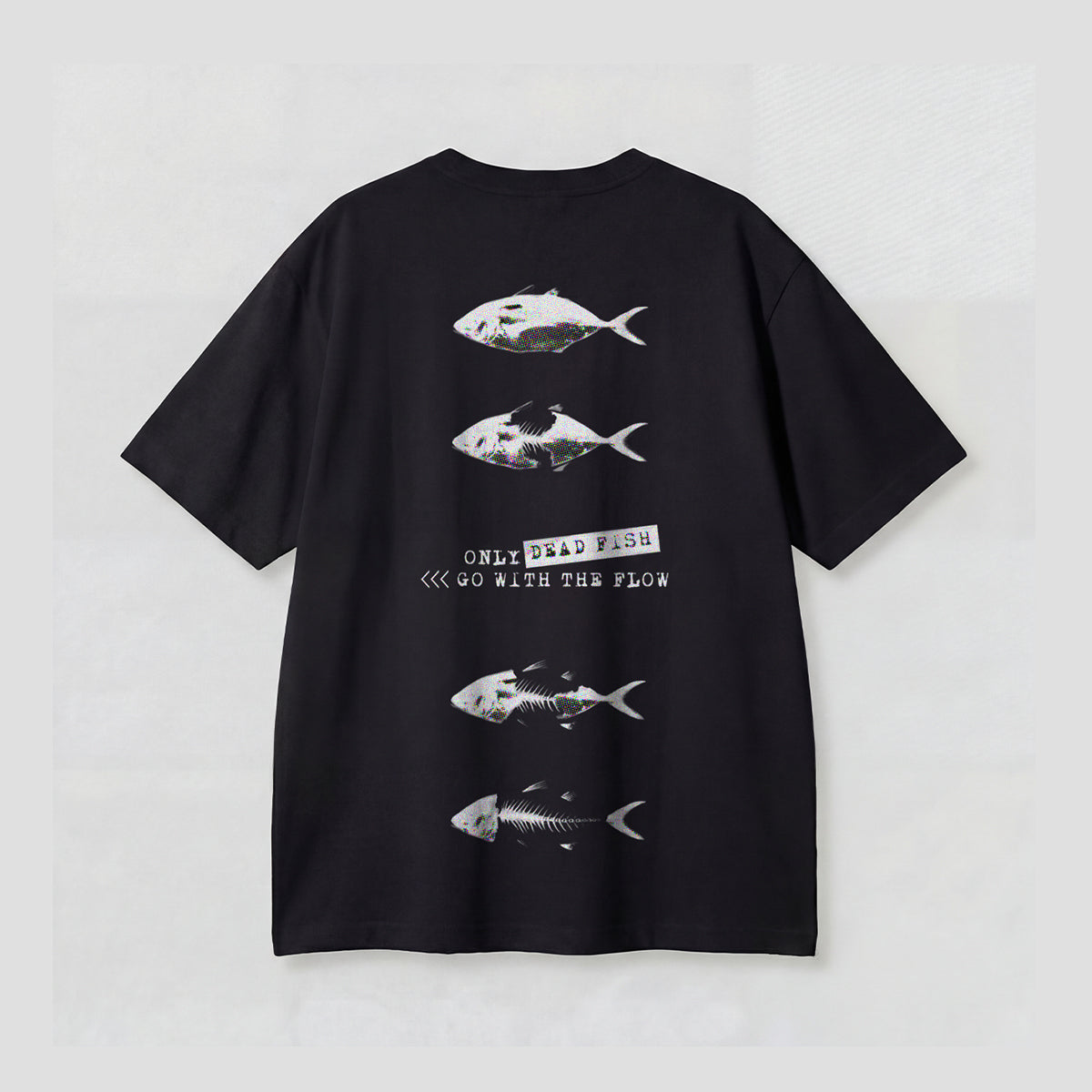 ライフサイクル フィッシュ バックプリントTシャツ