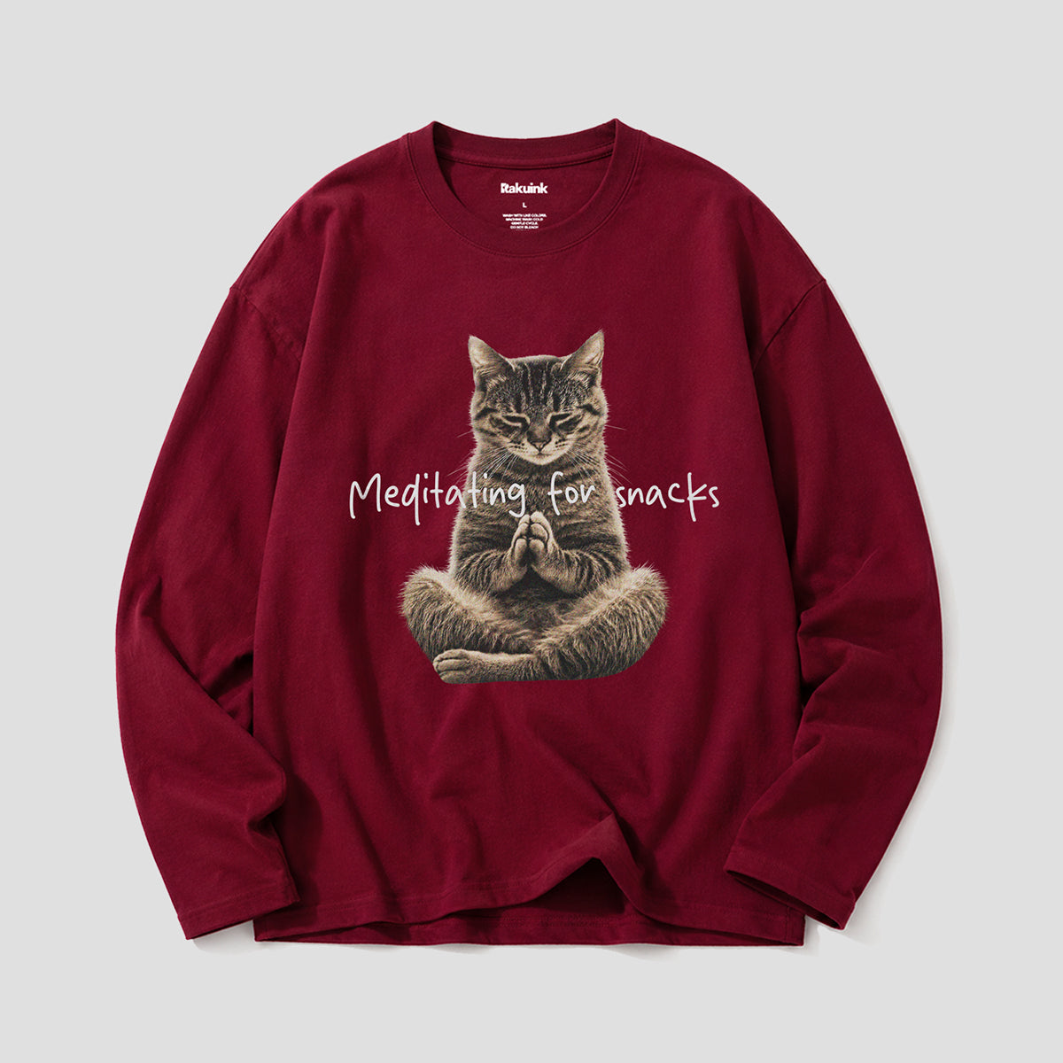 【予約】おやつ瞑想キャット ロングスリーブTシャツ