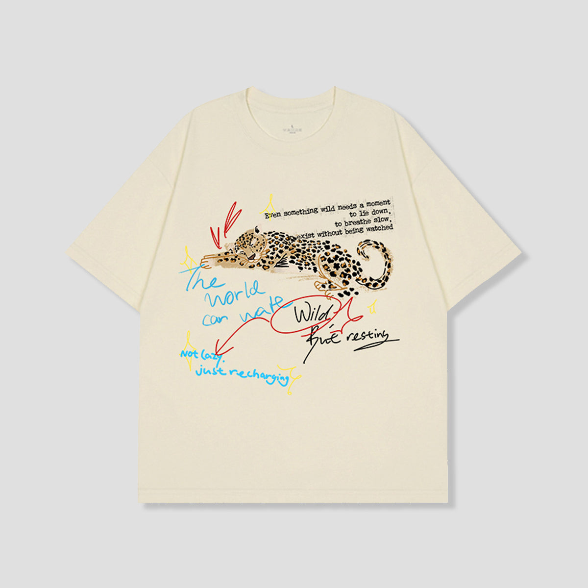 スリープモードレオパード グラフィックTシャツ