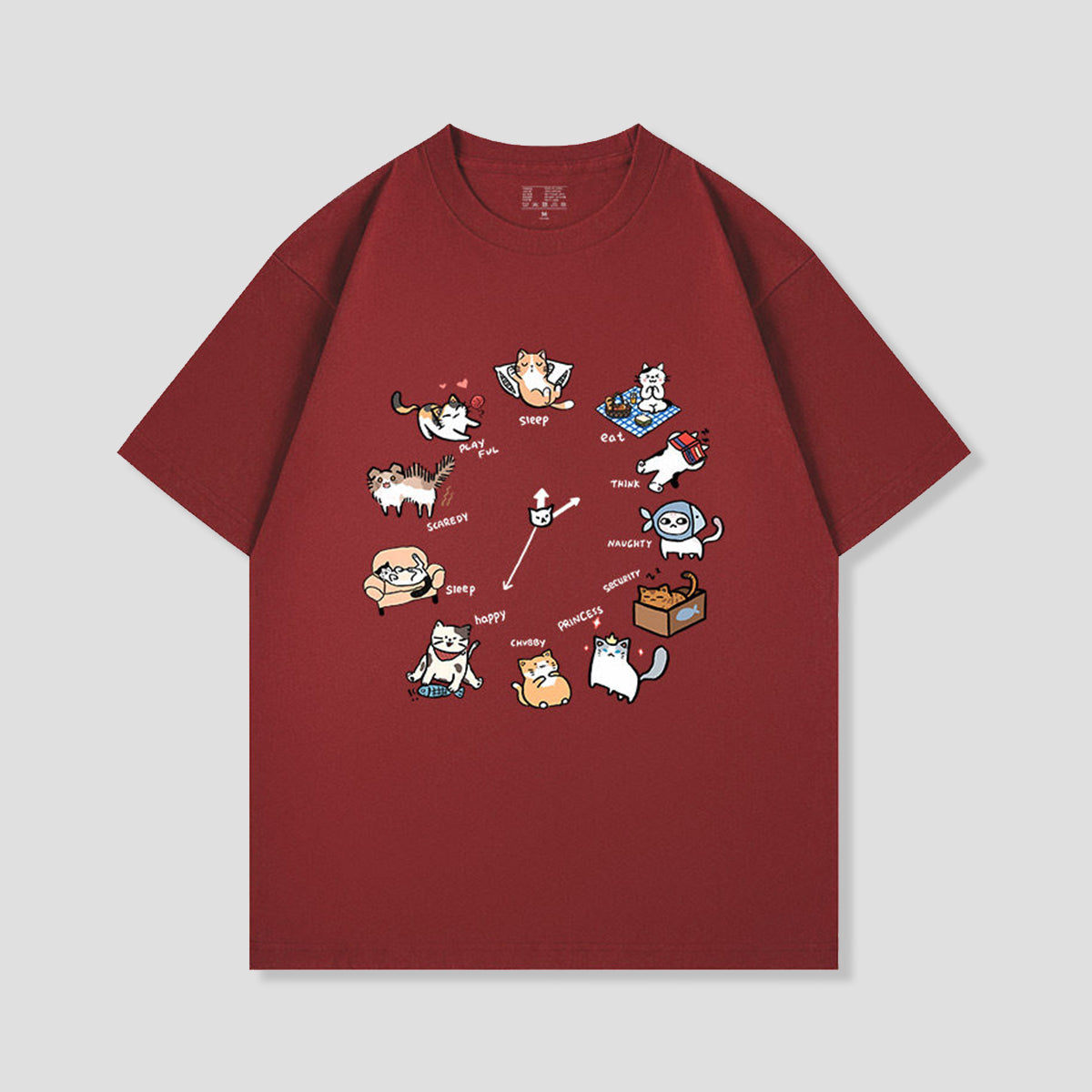 気まぐれキャット サークルグラフィックTシャツ