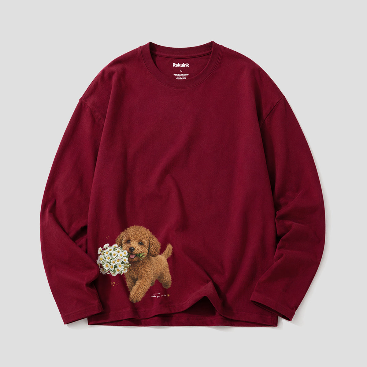 【予約】花束プードル グラフィック ロングスリーブTシャツ