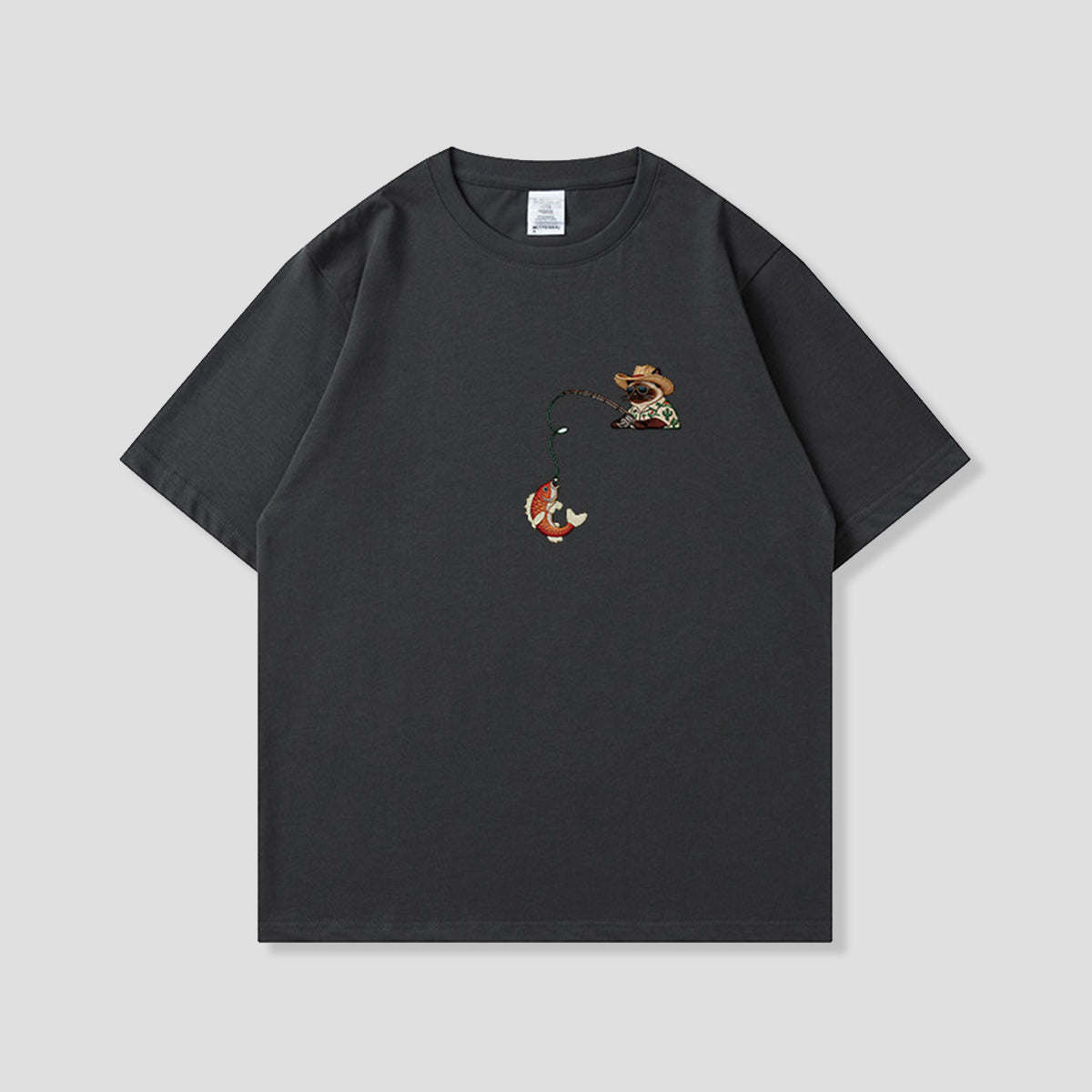 サンタンフィッシングキャット グラフィックTシャツ